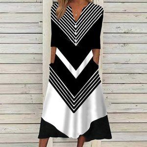Brand new with tags, black and white chevron summer dress, with pockets